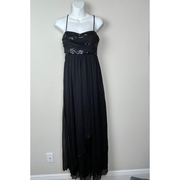 Intrigue Dresses & Skirts - Y2K Goth Whimsigoth Intrigue Black Sequin Babydoll Prom Dress Juniors Size 7 Tie